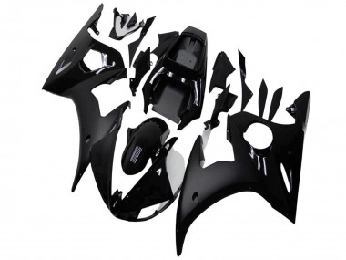 Custom 2003-2004 Glossy Black Matte Black Yamaha YZF R6 Motorcycle Fairings
