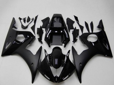 Custom 2003-2004 Glossy Black Matte Black Yamaha YZF R6 Motorcycle Fairings