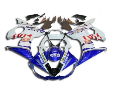 Custom 2003-2004 White Blue Red Fiat Motul Dunlop Michelin Yamaha YZF R6 Motorcycle Fairings