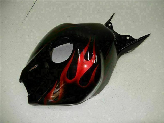 2004-2005 Glossy Black Red Flame Honda CBR1000RR Motorcycle Fairings