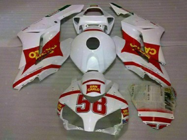 Custom 2004-2005 White Red Yellow San Carlo 58 Honda CBR1000RR Motorcycle Fairings