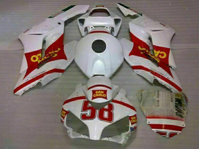 2004-2005 White Red Yellow San Carlo 58 Honda CBR1000RR Motorcycle Fairings