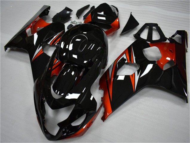 2004-2005 Glossy Black Red Stripe Suzuki GSXR 600/750 Motorcycle Fairings