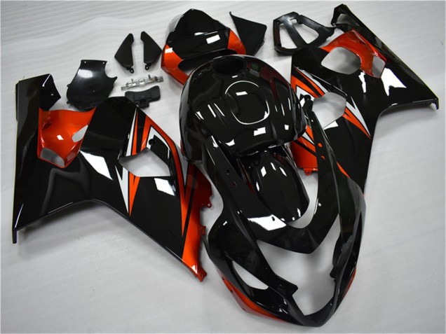 2004-2005 Glossy Black Red Stripe Suzuki GSXR 600/750 Motorcycle Fairings