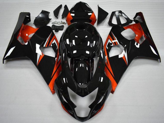 2004-2005 Glossy Black Red Stripe Suzuki GSXR 600/750 Motorcycle Fairings