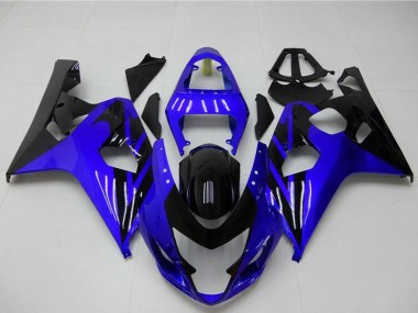 Custom 2004-2005 Blue Glossy Black Suzuki GSXR 600/750 Motorcycle Fairings