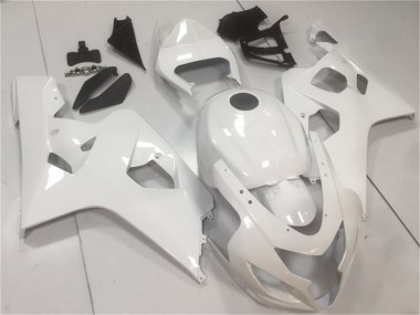 Custom 2004-2005 Glossy White Suzuki GSXR 600/750 Motorcycle Fairings