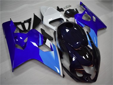 Custom 2004-2005 White Blue Black Suzuki GSXR 600/750 Motorcycle Fairing