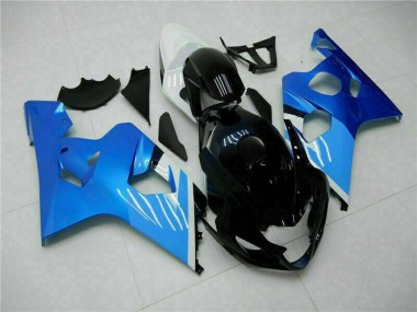 Custom 2004-2005 White Blue Black Suzuki GSXR 600/750 Motorcycle Fairings