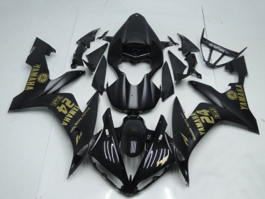Custom 2004-2006 Matte Black Gold Yamaha YZF R1 Motorcycle Fairings