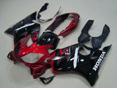 Custom 2004-2007 Red Glossy Black Honda CBR600 F4i Motorcycle Fairings Kit