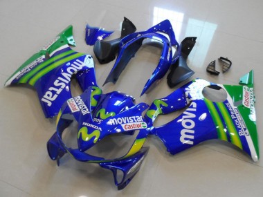Custom 2004-2007 Blue Green MoviStar Castrol Honda CBR600 F4i Motorcycle Fairings