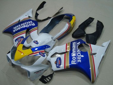 Custom 2004-2007 White Blue Yellow Rothmans Honda CBR600 F4i Motorcycle Fairings