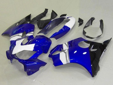 Custom 2004-2007 White Blue Glossy Black Honda CBR600 F4i Motorcycle Fairings