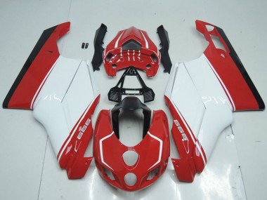 Custom 2005-2006 White Red Glossy Black Ducati 999 Motorcycle Fairings