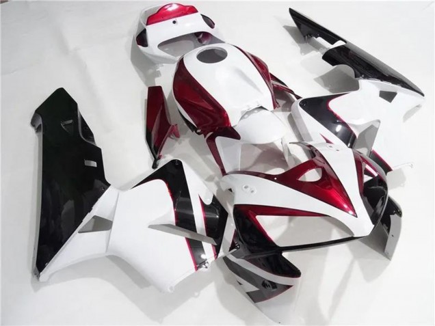 2005-2006 White Red Black Honda CBR600RR Motorcycle Fairings Kits