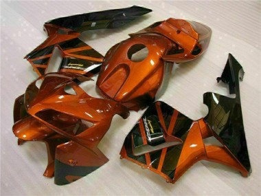 Custom 2005-2006 Orange Black Honda CBR600RR Motorcycle Fairing Kits