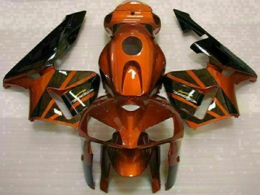Custom 2005-2006 Orange Black Honda CBR600RR Motorcycle Fairing Kits