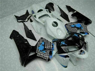 Custom 2005-2006 White Black Green Honda CBR600RR Motorcycle Fairings