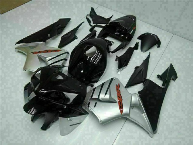 2005-2006 Glossy Black Silver Honda CBR600RR Motorcycle Fairings
