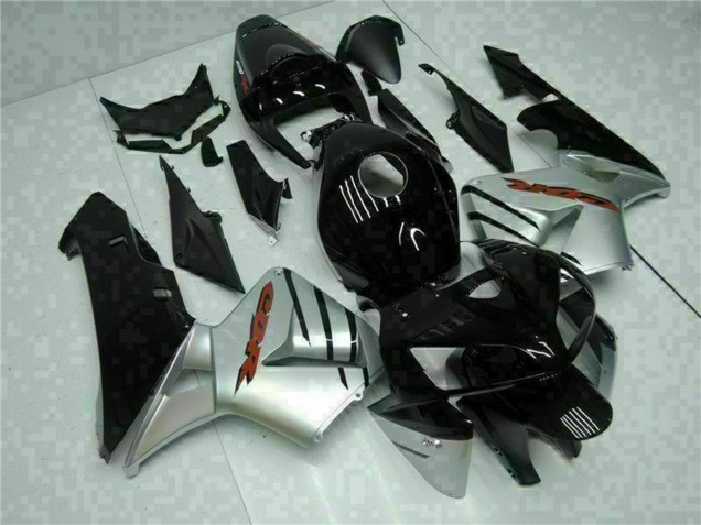 2005-2006 Glossy Black Silver Honda CBR600RR Motorcycle Fairings