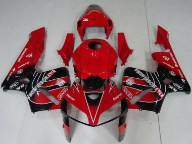 Custom 2005-2006 Red Black Honda CBR600RR Motorcycle Fairings Kit