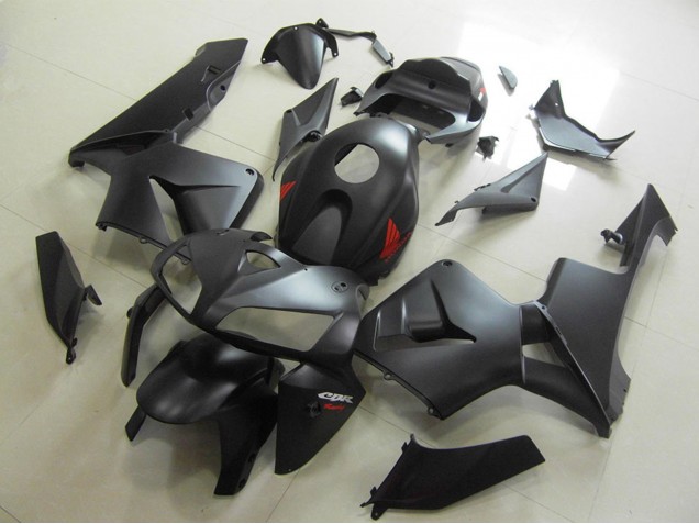 2005-2006 Matte Black Red Decal Honda CBR600RR Motorcycle Fairings