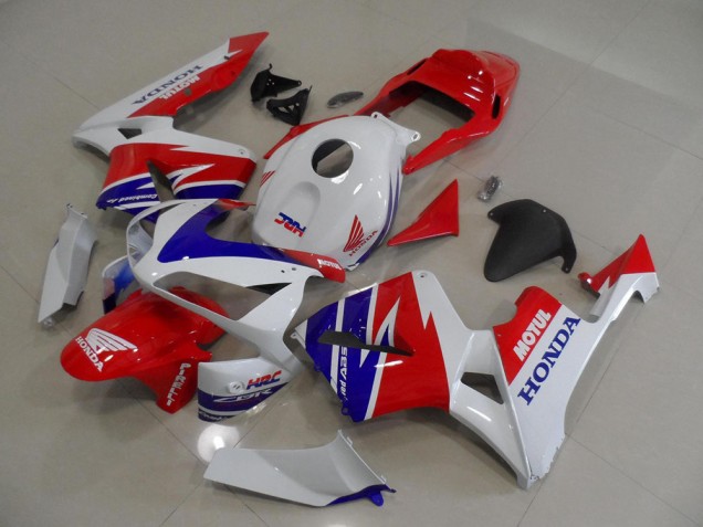 2005-2006 White Red Blue Motul HRC Honda CBR600RR Motorcycle Fairings