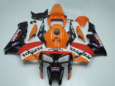Custom 2005-2006 Black Orange White Red Repsol Honda CBR600RR Motorcycle Fairing