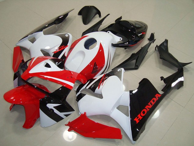 2005-2006 White Red Black Honda CBR600RR Motorcycle Fairing