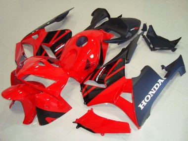 Custom 2005-2006 Red Black Honda CBR600RR Motorcycle Fairing Kits