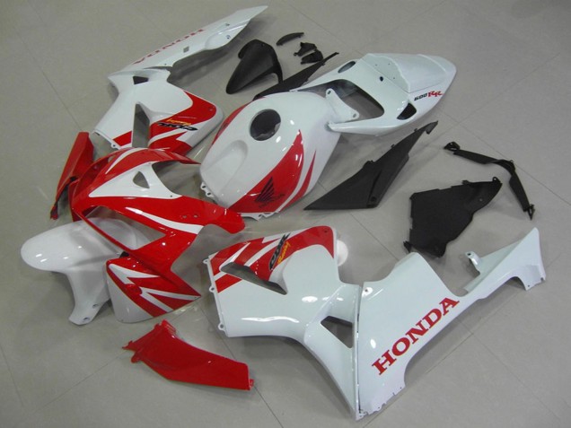 2005-2006 White Red Honda CBR600RR Motorcycle Fairings