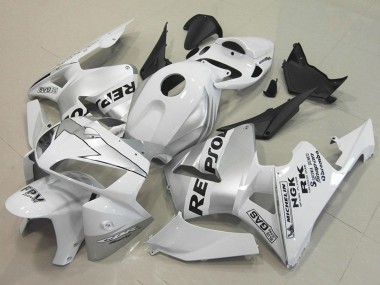 Custom 2005-2006 White Silver Black Repsol Honda CBR600RR Motorcycle Fairings