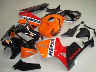 Custom 2005-2006 Orange White Red Glossy Black Repsol Honda CBR600RR Motorcycle Fairing Kits
