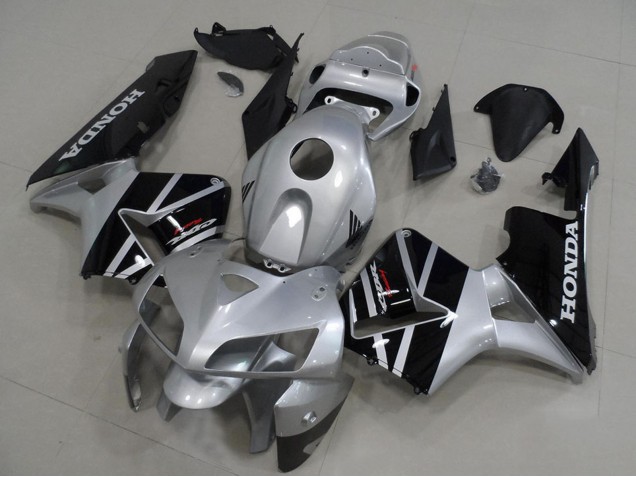 2005-2006 Silver Glossy Black Honda CBR600RR Motorcycle Fairings