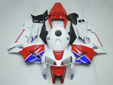 Custom 2005-2006 White Red Blue HRC Honda CBR600RR Motorcycle Fairing Kits