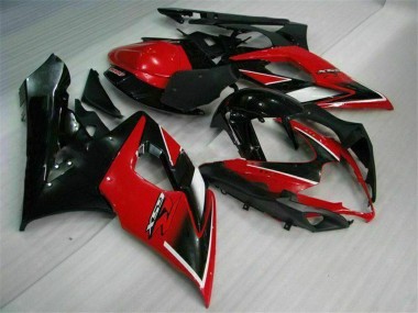 Custom 2005-2006 Red Glossy Black Matte Black Suzuki GSXR 1000 Motorcycle Fairings