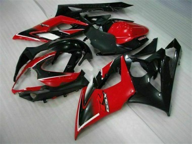 Custom 2005-2006 Red Glossy Black Matte Black Suzuki GSXR 1000 Motorcycle Fairings