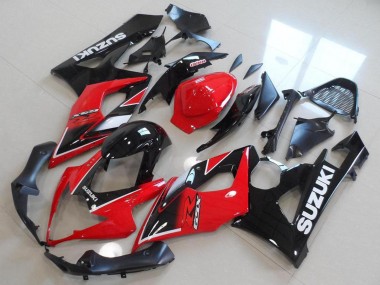 Custom 2005-2006 Red Glossy Black OEM Style Suzuki GSXR 1000 Motorcycle Fairings