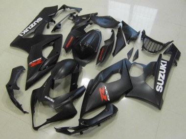 Custom 2005-2006 Matte Black White Red Suzuki GSXR 1000 Motorcycle Fairings