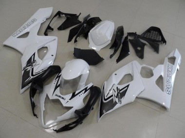 Custom 2005-2006 White Black Suzuki GSXR 1000 Motorcycle Fairing