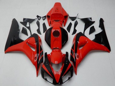 Custom 2006-2007 Red Glossy Black Honda CBR1000RR Motorcycle Fairings Kits