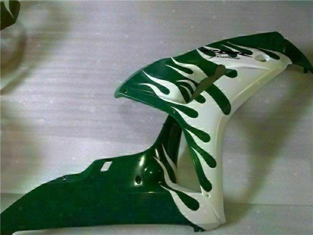 2006-2007 White Green Flame Honda CBR1000RR Motorcycle Fairings