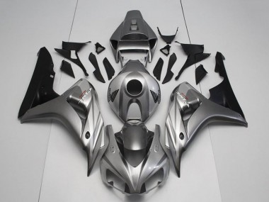 Custom 2006-2007 Silver Glossy Black Honda CBR1000RR Motorcycle Fairing Kits