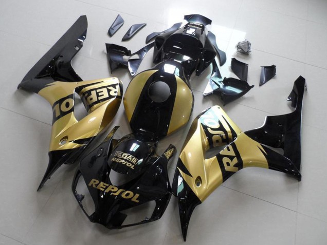 2006-2007 Glossy Black Gold Repsol Honda CBR1000RR Motorcycle Fairings