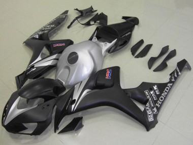 Custom 2006-2007 Silver Matte Black Honda CBR1000RR Motorcycle Fairing Kits