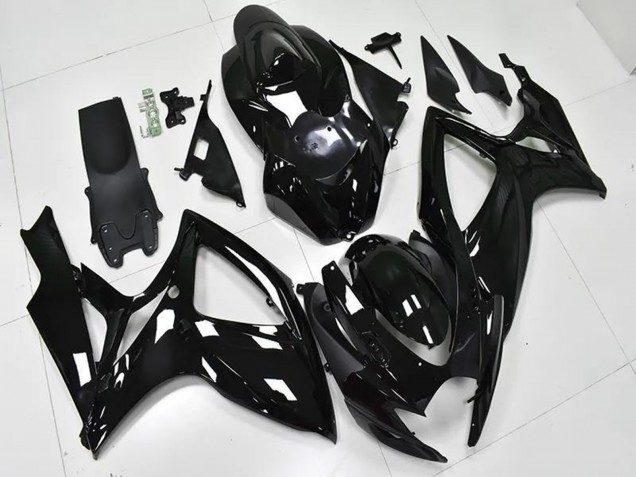 2006-2007 Glossy Black Suzuki GSXR 600/750 Bike Fairings