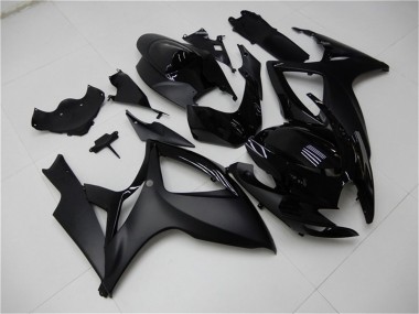 Custom 2006-2007 Matte Black Glossy Black Suzuki GSXR 600/750 Motorcycle Fairings