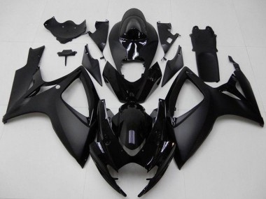 Custom 2006-2007 Matte Black Glossy Black Suzuki GSXR 600/750 Motorcycle Fairings