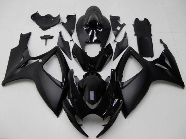 2006-2007 Matte Black Glossy Black Suzuki GSXR 600/750 Motorcycle Fairings